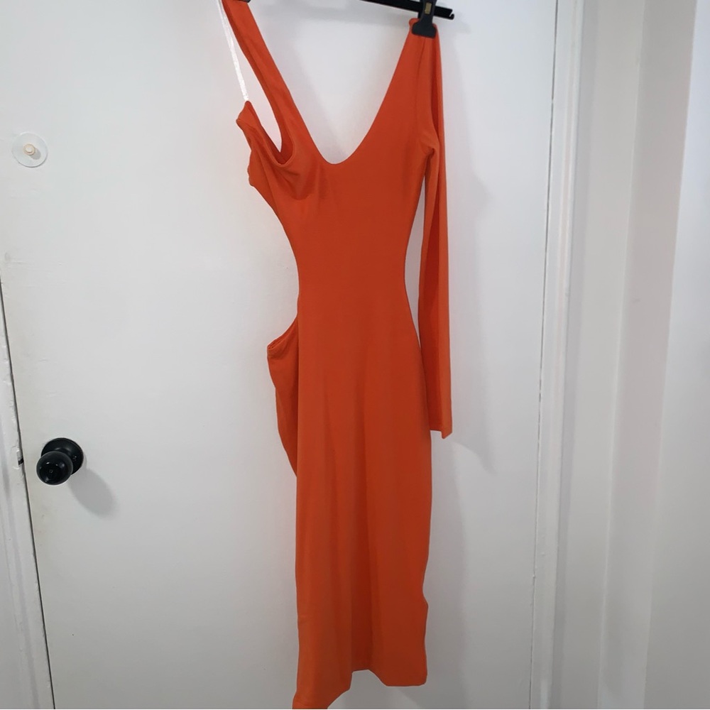 NWT JLUXLABEL Orange Asymmetrical Cutout Dress #asymetricaldress #cutoutdress